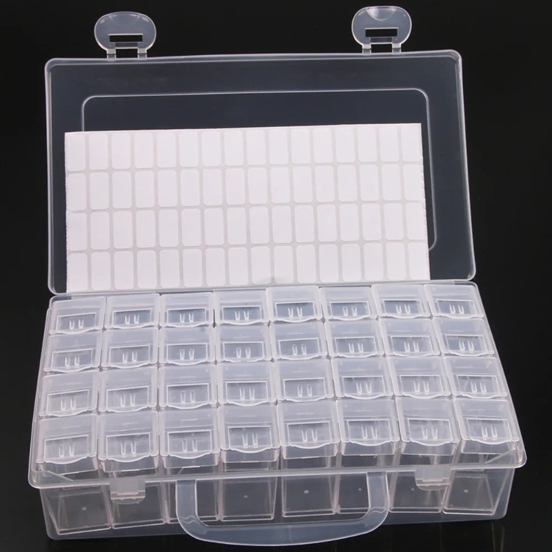 Tech Accessories Box - Przezroczyste pudełko do przechowywania koralików, akrylowych